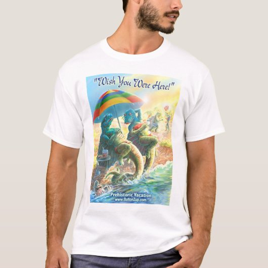 Ik wou dat je hier was Dinosaur Vacatie T-shirt (Voorkant)