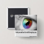 Ik wou dat je kon zien vierkante button 5,1 cm (Voorkant /achterkant)