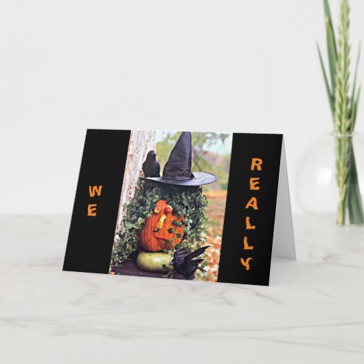 IK WOU DAT WE DIT "IN PERSOON" HALLOWEEN KONDEN ZE KAART (Voorkant)