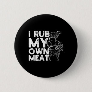 Ik wrijf mijn eigen vleescadeau idee van een BBQ-c Ronde Button 5,7 Cm