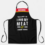 Ik Wrijf Mijn Vlees Schort - Grappig BBQ Grill Ges (Voorkant)