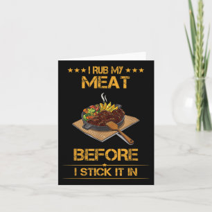 Ik wrijf mijn vlees, Summer Bbq Funny Text Kaart
