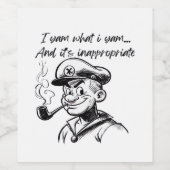 Ik yam wat ik yam en ongepaste klassieke luiaard D Wijn Etiket (Enkel label)