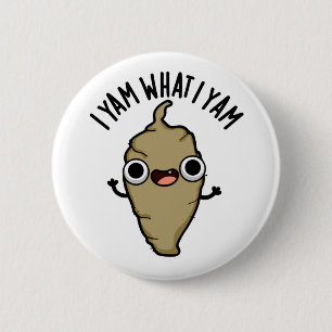 Ik Yam wat ik Yam Funny Veggie Pun Ronde Button 5,7 Cm