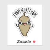 Ik Yam wat ik Yam Funny Veggie Pun Sticker (Vel)