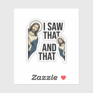 Ik zag dat grappige Jezus gluren vintage shirt ont Sticker