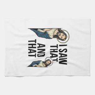 Ik zag dat grappige Jezus glurend vintage shirt on Theedoek