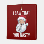 Ik zag dat je een akelige grappige kerst hebt keramisch ornament (Links)