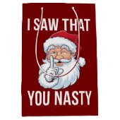 Ik zag dat je een akelige grappige kerst hebt medium cadeauzakje (Voorkant)