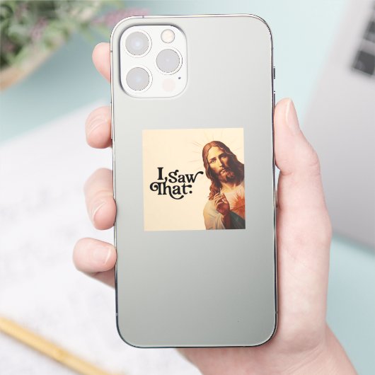 Ik zag dat, Jezus Art, ik zag die Jezus Sticker (Telefoon)