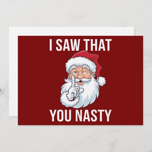 Ik zag dat jij een gemeen grappig kerstfeest hebt feestdagenkaart (Voorkant / Achterkant)