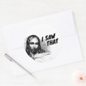 Ik zag die Jezus grappig Ronde Sticker (Envelop)