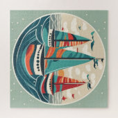 Ik zag drie schepen varen op kerstdag afbeelding legpuzzel (Horizontaal)