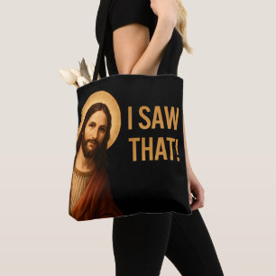Ik zag een Christelijk citaat van Jesus Funny Draagtas