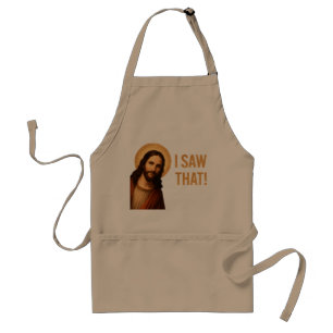Ik zag een Christelijk citaat van Jesus Funny Standaard Schort