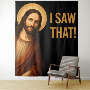 Ik zag een Christelijk citaat van Jesus Funny Wandkleed