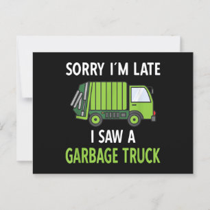 Ik zag een vuilniswagen Costume Recycling Garbage Briefkaart