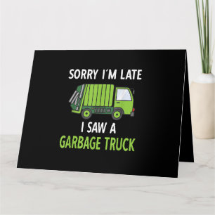 Ik zag een vuilniswagen Costume Recycling Garbage Kaart