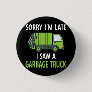 Ik zag een vuilniswagen Costume Recycling Garbage Ronde Button 3,2 Cm