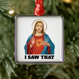 IK ZAG HET, JEZUS METALEN ORNAMENT