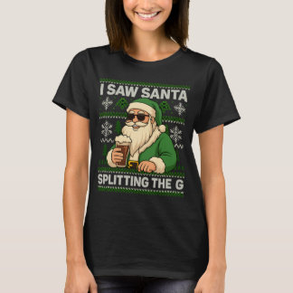 Ik zag Kerstman de G Print splitsen | Feestgrafiek T-shirt