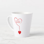 Ik zag liefde in een leeg hartendesign latte mok (Linkerhoek)