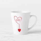 Ik zag liefde in een leeg hartendesign latte mok (Rechts)