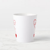 Ik zag liefde in een leeg hartendesign latte mok (Voorkant)
