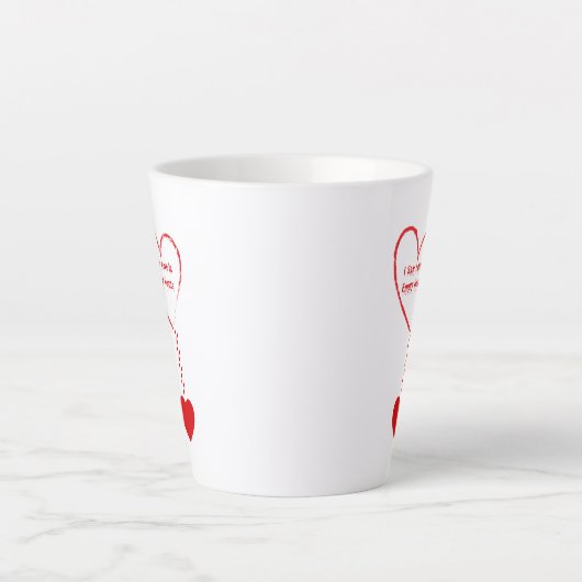 Ik zag liefde in een leeg hartendesign latte mok (Voorkant)