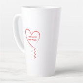 Ik zag liefde in Empty Hearts Design 3 Latte Mok (Linkerhoek)