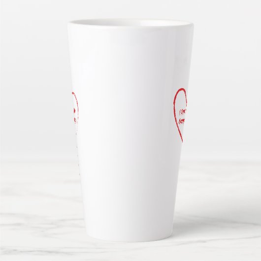 Ik zag liefde in Empty Hearts Design 3 Latte Mok (Voorkant)