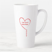 Ik zag liefde in Empty Hearts Design 3 Latte Mok (Rechts)