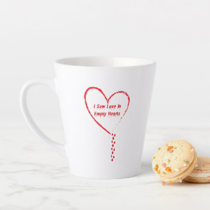 Ik zag liefde in Empty Hearts Design 3 Latte Mok