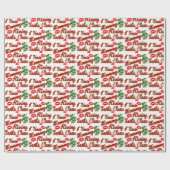 Ik zag mama de kerstman kussen cadeaupapier (Vlak)