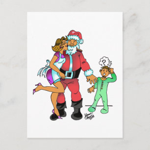Ik zag mama de kerstman kussen feestdagenkaart
