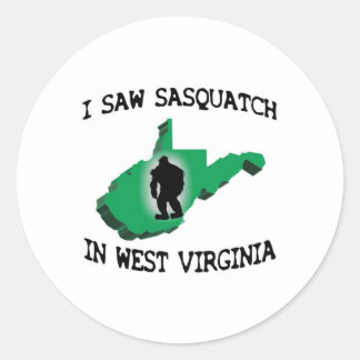 Ik zag Sasquatch in West Virginia Ronde Sticker