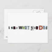 Ik zag wat je deed briefkaart (Voorkant / Achterkant)