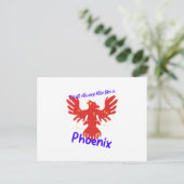Ik zal altijd als een Phoenix opstaan. Briefkaart (Staand voorkant)