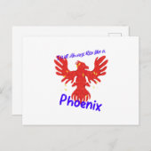 Ik zal altijd als een Phoenix opstaan. Briefkaart (Voorkant / Achterkant)
