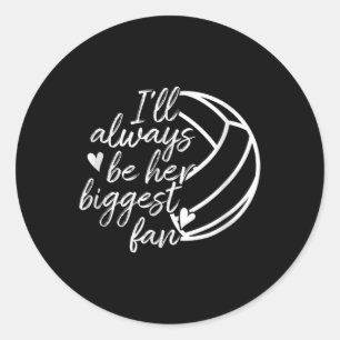 Ik zal altijd haar grootste volleybalmama vader zi ronde sticker