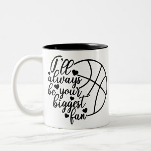 Ik zal altijd je grootste fan Basketball zijn Tweekleurige Koffiemok