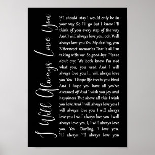 Ik zal altijd van je houden, Black Script Song Lyr Poster