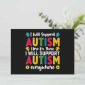 Ik zal autisme hier of daar autisme ondersteunen kaart (Staand voorkant)