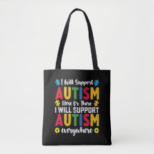 Ik zal autisme hier of daar ondersteunen Autistisc Draagtas