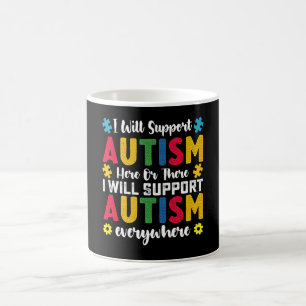 Ik zal autisme hier of daar ondersteunen Autistisc Koffiemok
