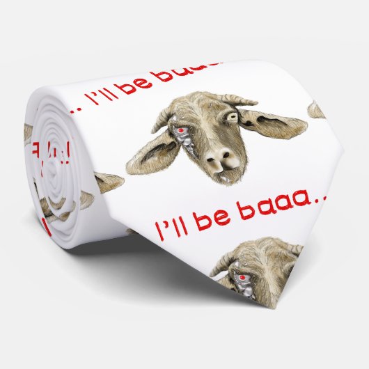 Ik zal Baaa Funny Goat Art Science Fiction Design  Stropdas (Opgerold)