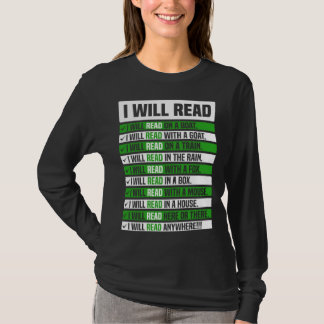 Ik zal boeken lezen op een boot en overal lezen   t-shirt