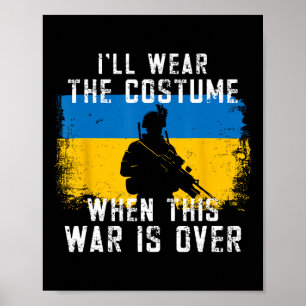 Ik zal deze kostuum Zelensky citaat Oekraine steun Poster