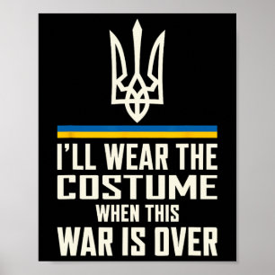 Ik zal dit kostuum Zelensky citaat Oekraine steun Poster