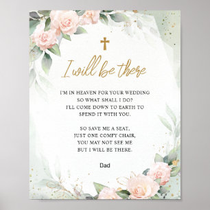 Ik zal er zijn Pink Flowers Memorial Wedding Poster